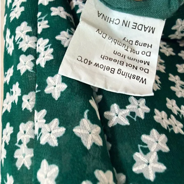 Green Floral Smocked Midi Dress Women Medium Prairie Cottagecore Dainty Granola‎ - Image 11