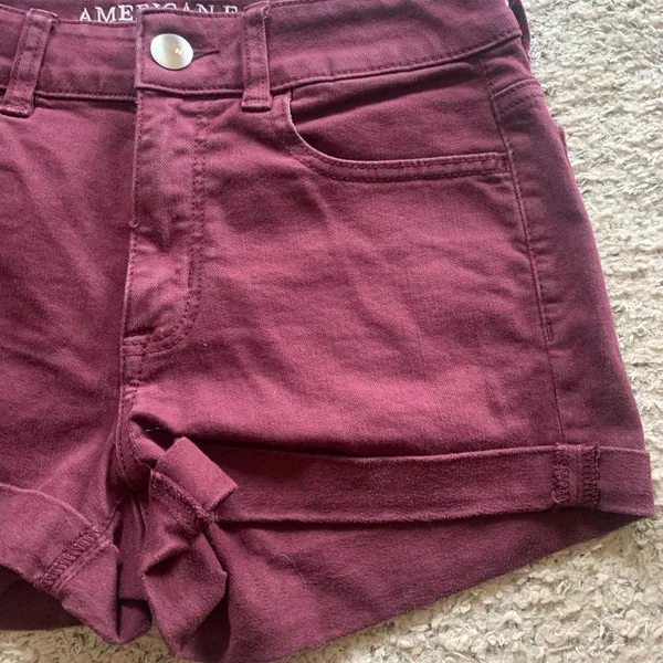 American Eagle Outfitters | Maroon Hi Rise Shortie - Image 8