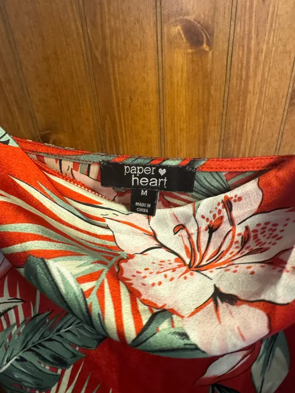 Tropical dress Red Size M - Image 2