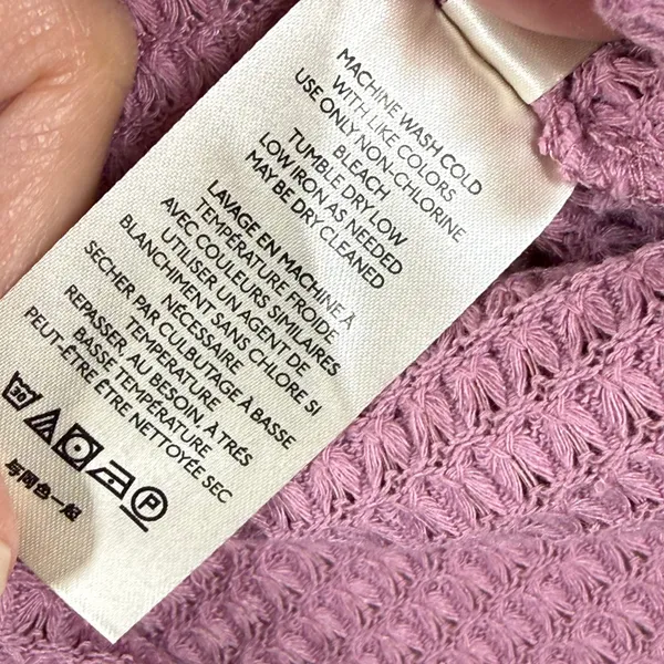 Free People Dusty Rose Waffle Knit Criss Cross Thermal Top Small OB1185373 - Image 6