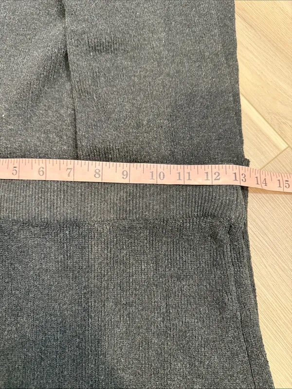 Le Ore Lodi ribbed knit flare pants side slit size medium Gray - Image 8