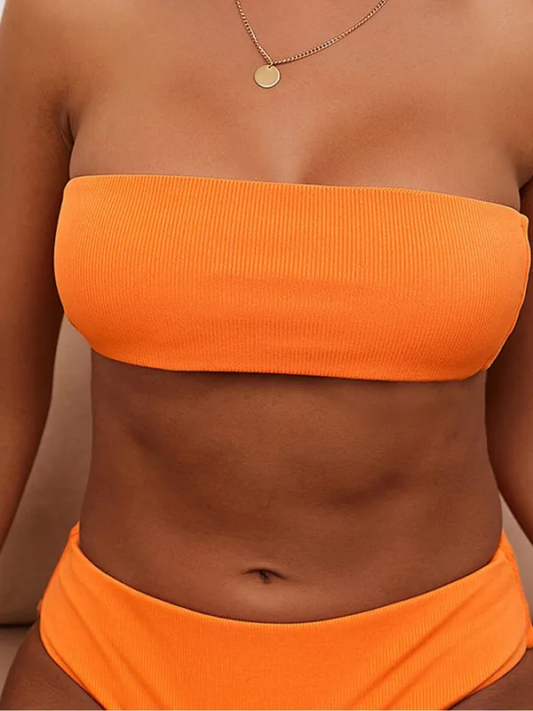 🧡Frankie’s Bikinis Orange Ribbed Bikini Set Two Piece🧡 ~medium - Image 8
