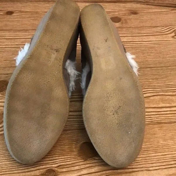 GAP NEW YORK “Gwen Shearling” Tree‎ Bark Suede Wedges Boots ladies size 9 - Image 9