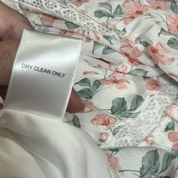 Altar'd State Alyseia Floral Maxi Dress Large Pink Green Lace Trim NWT - Image 12