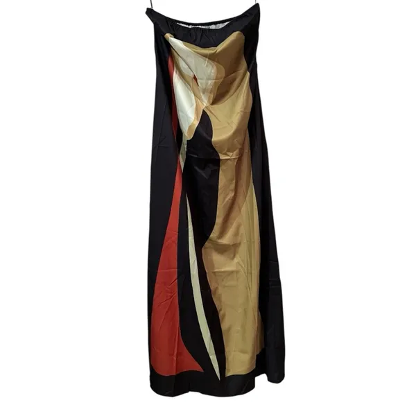 COMMENSE Large Floral Print Split Tube Long Dress COLOR - Yellow/Green Medium - Image 4