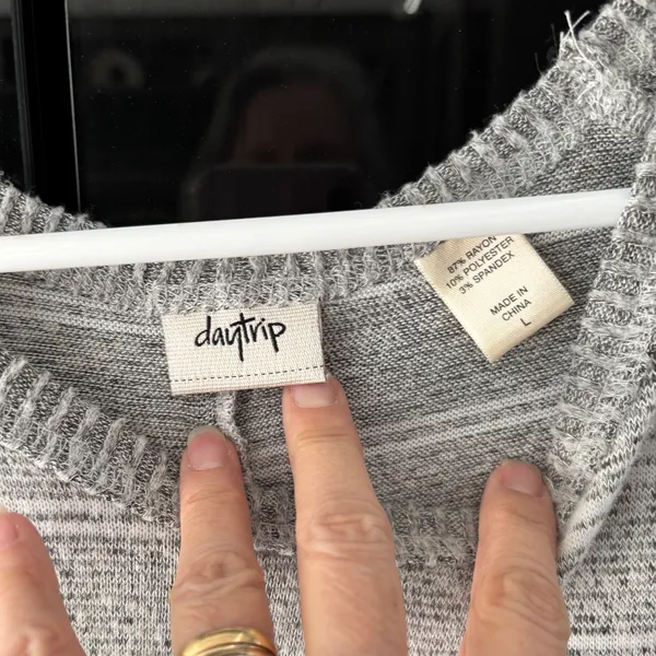 Daytrip Heather Gray Striped Sweater - Image 3