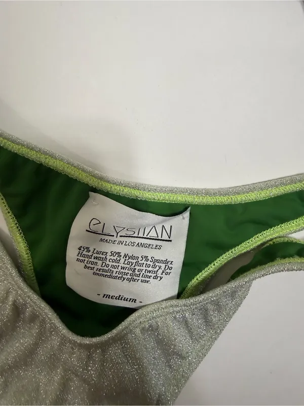NWT Elysiian Malibu Green Shimmer One Shoulder Bikini - Image 5