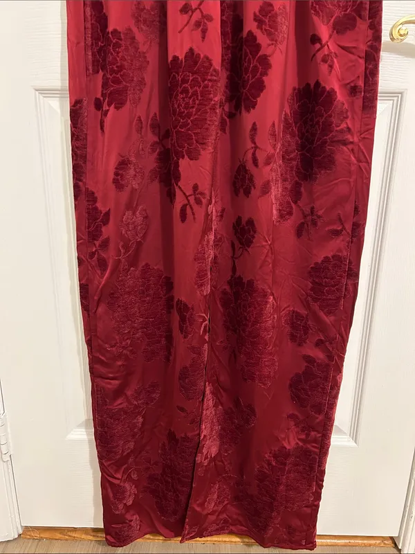 Reformation Frankie Scarlet Slip Maxi Dress Floral Velvet Burnout New Size 10 - Image 13
