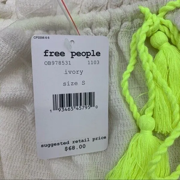 Anthropologie Free People Sz S Tube Top No More Tiers Embroidered Beaded Women's - Image 4