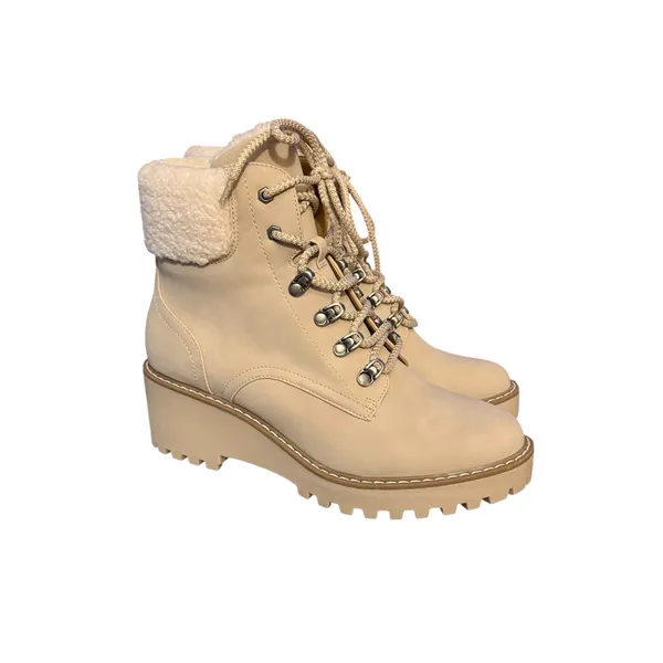 DV by Dolce Vita Russit Sherpa trim laced wedge ankle boots - Image 2