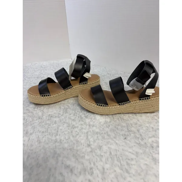 The Drop Listilla Black Faux Leather‎ Espadrille Platform Sandals Womens 7 NEW - Image 3