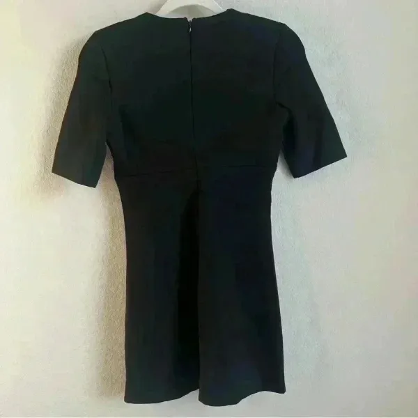 Bardot Women’s Black V-Line Mini Short Sleeve Stretch Dress Size 4‎ XS - Image 2
