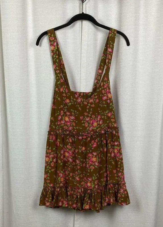 Matilda Jane Brown&Pink Floral On A Whim Ruffle Hem Tank Top Sz.XL NWT - Image 4