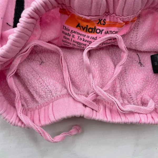 Aviator Nation Pink All Over Black Bolt Sweatpant Joggers Lounge Gym Fit Size XS - Image 9