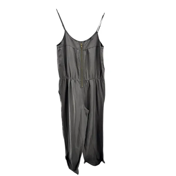 Ali Ro Women's Jumpsuit‎ 8 Gray Pockets Silk Linen Oversized Lagenlook Relaxed - Image 4