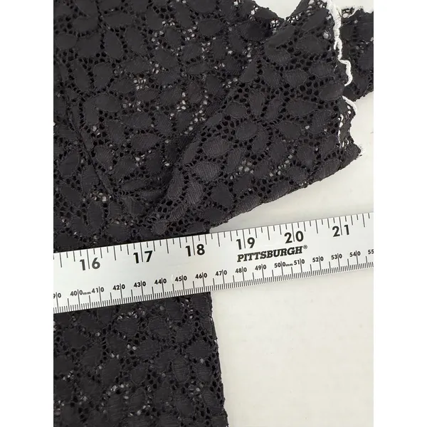 Zara Women’s Small Black Floral Lace Sheer Short Sleeve Blouse Top Romantic - Image 7
