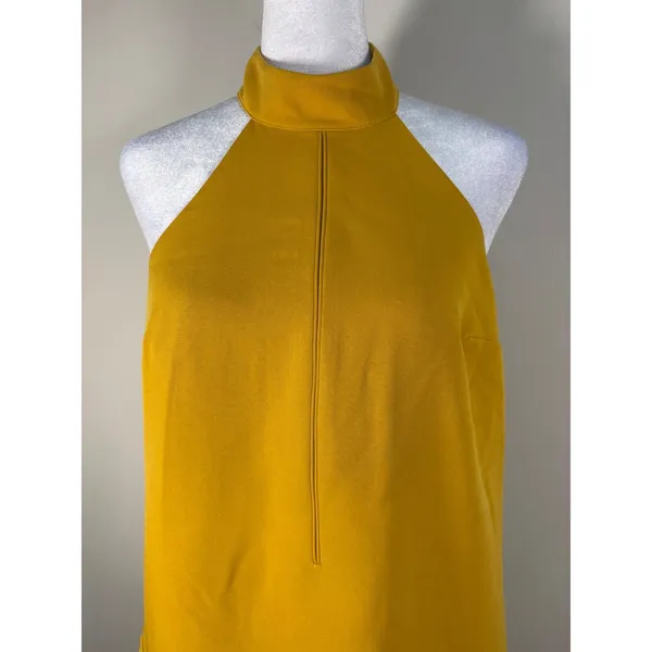Mare Mare‎ x Anthropologie Halter Dress Women XS Gold Excellent Mod Mini Pocket - Image 6