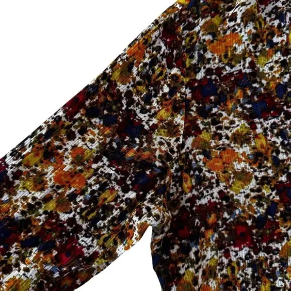 Kut From The Kloth Floral Blouse Button Front Long Sleeves SZ M #2399 - Image 4