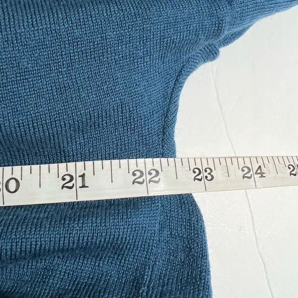 Lululemon Merino Sit In Lotus Wrap II Petrol Blue Open Front Cardigan Size 6 - Image 6