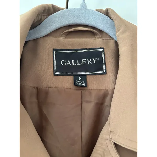 Gallery Medium dark green Double-Breasted Trench Coat - Image 6