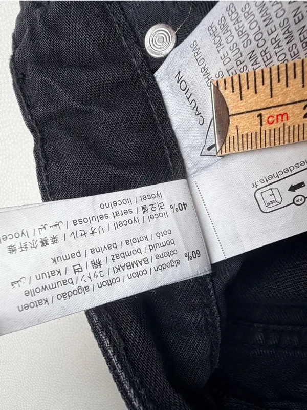 Zara Women Black High Rise Wide Leg Jeans Size 4 Cotton Lyocell Denim - Image 7