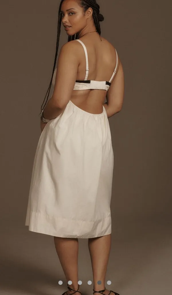 Maeve Cream Strapless Midi Dress With Low Back - Image 3