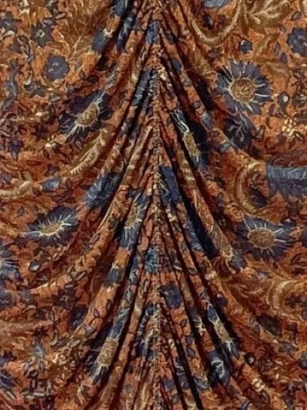 House of Harlow 1960 Maxi Dress XL Brown Paisley Ruched Bodycon Sleeveless - Image 4