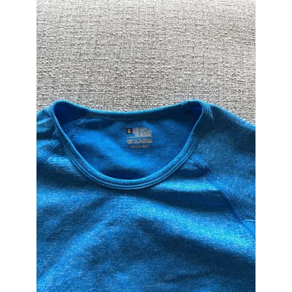 Seamless Long Sleeve Crop Top Blue‎ Size S - Image 3