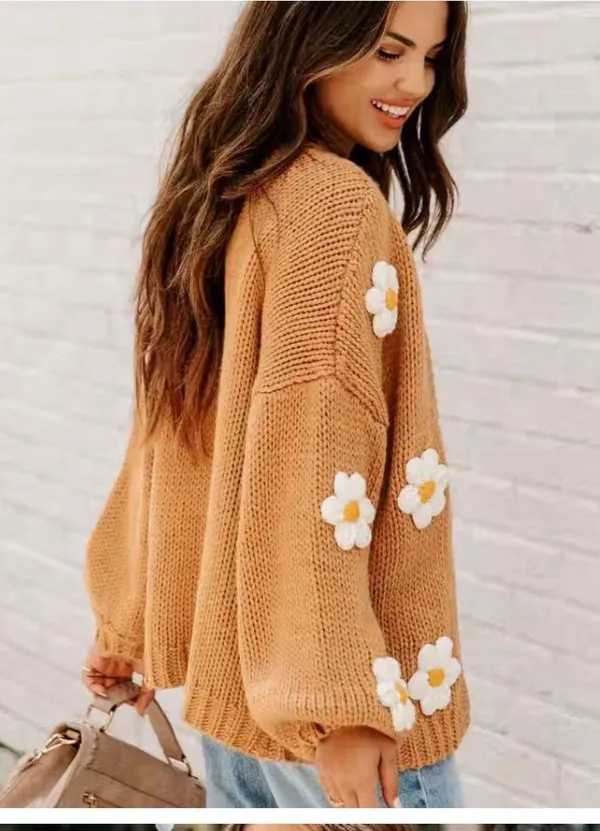Vici New -Fallen Daisy Oversized Knit Cardigan - Image 4