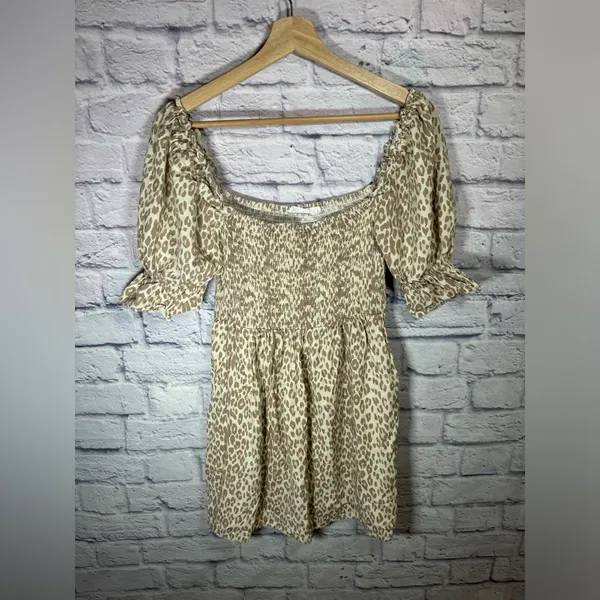 Girl and the Sun Chateau Mini Dress Leopard women’s size‎ small - Image 2