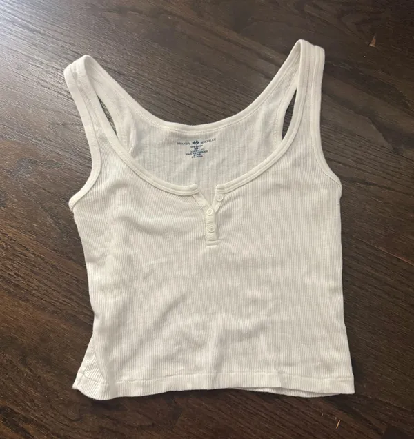 Brandy Melville White Tank Top Crop - Image 2