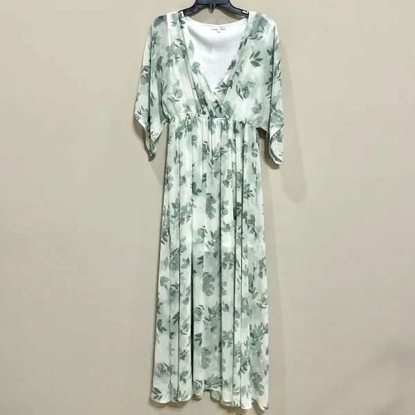 Baltic Born Kia Kimono Maxi Dress Sz M Floral Print Sheer Layered - Image 2