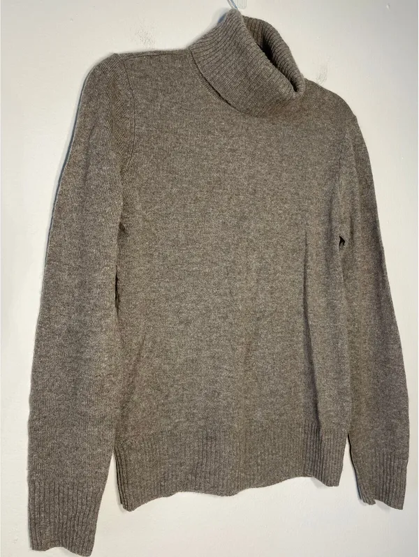 Caslon 100% Cashmere Turtleneck Taupe Brown Heather Knit S - Image 5
