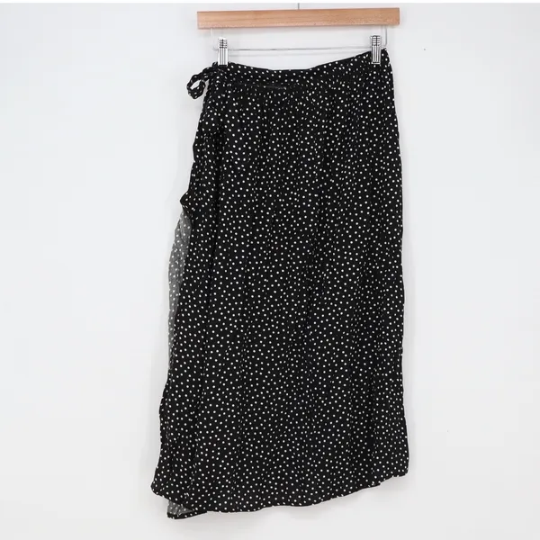 Urban Romantics Skirt Womens M Wrap Black Polka Dot Asymmetrical Excellent - Image 3