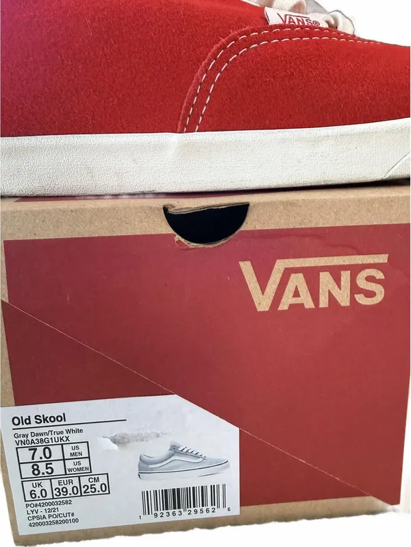 Vans Old Skool Red Canvas Lace-Up Low Top Sneakers Women's 8.5 - Image 5