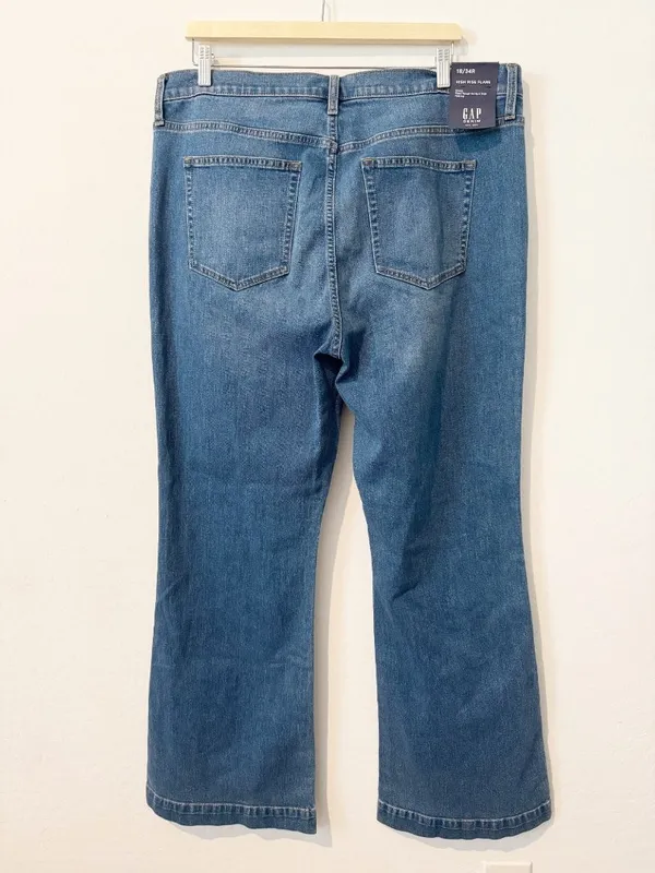 Gap Denim Jeans Size 18 Plus Medium Wash High Rise Flare Western Coastal Cowgirl - Image 10