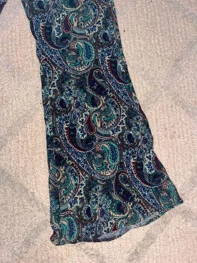 Bootcut Flare Pants Green Paisley - Image 5