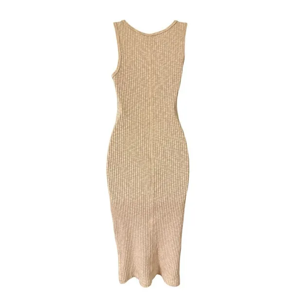 Women's Forever 21 Beige Ribbed Knit Tank Dress Size Small - Image 3