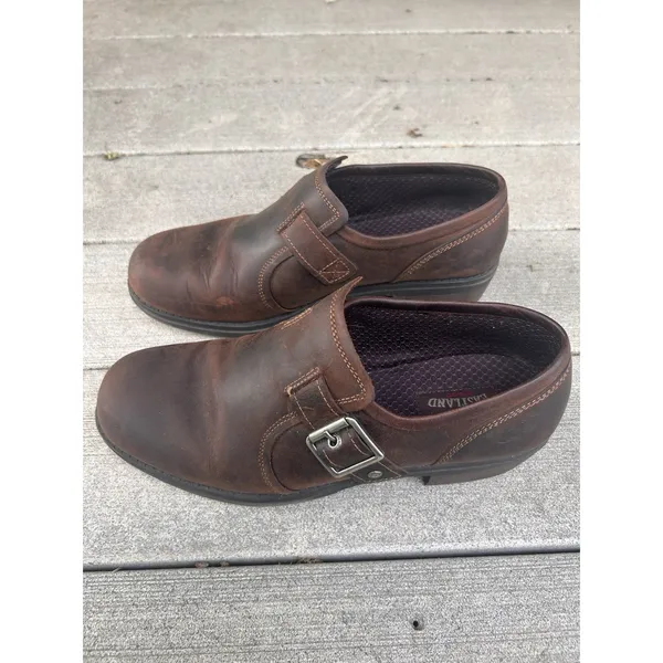 Eastland Women 10M Brown Leather Monk Strap Buckle Loafers Lug Sole 3139-02 - Image 2