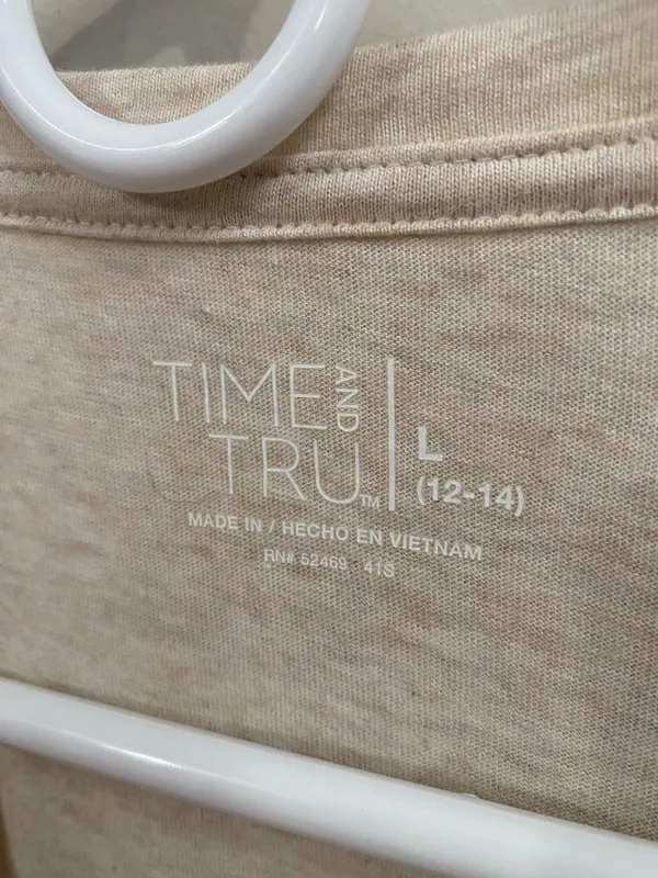Time & Tru Long Sleeve Beige Top - Image 3