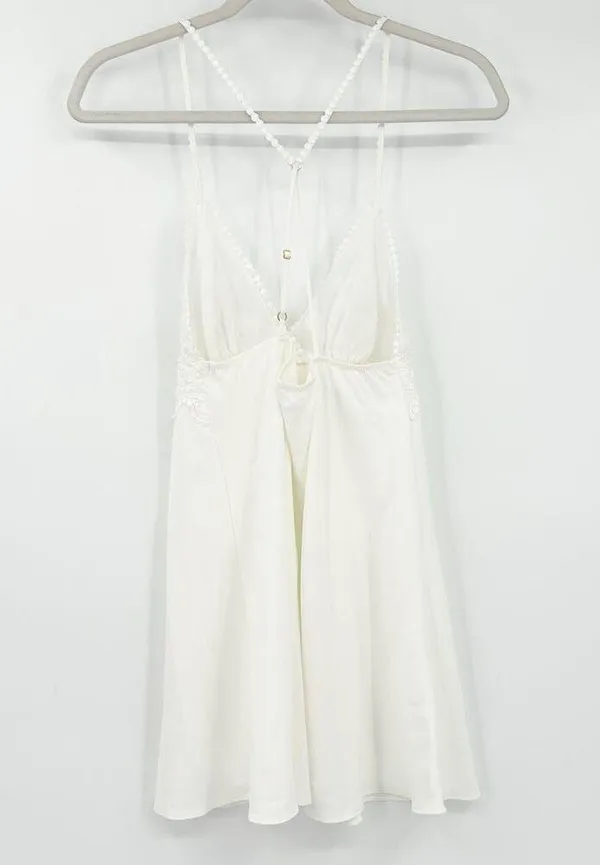 Flora Nikrooz Womens Coquette Bridal Sleep Charmeuse Robe & Slip Dress Set Small - Image 11