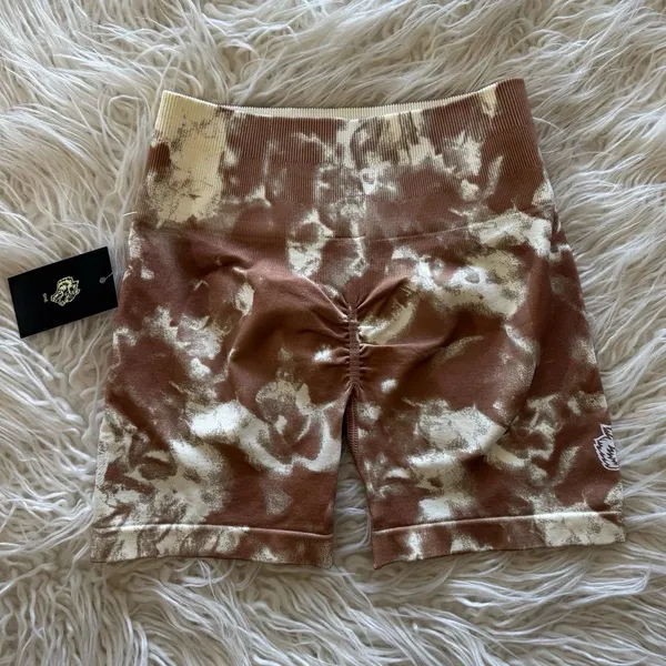 Darc Sport Seamless Everson Training Shorts Desert Rose Cream Jumbo Marble Small - Image 5