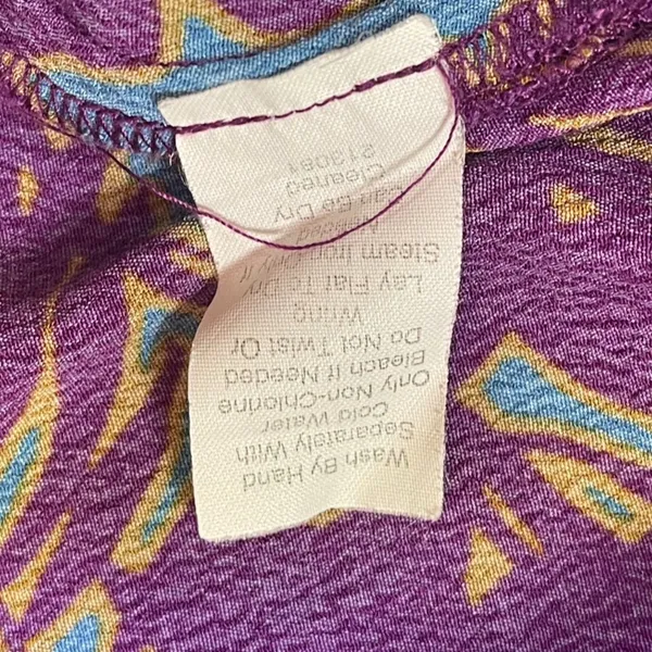 CAbi | Sleeveless Purple and Blue Floral Top | Large - Image 8