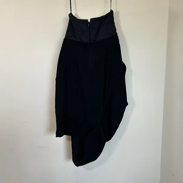 ALC Strapless Drape Dress Black Asymmetric Hem with Side Pockets‎ Size US 2 / XS - Image 4