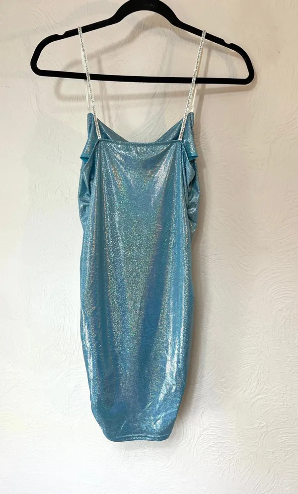 Mundefeis Light Blue Iridescent Shimmering Minidress - Image 5