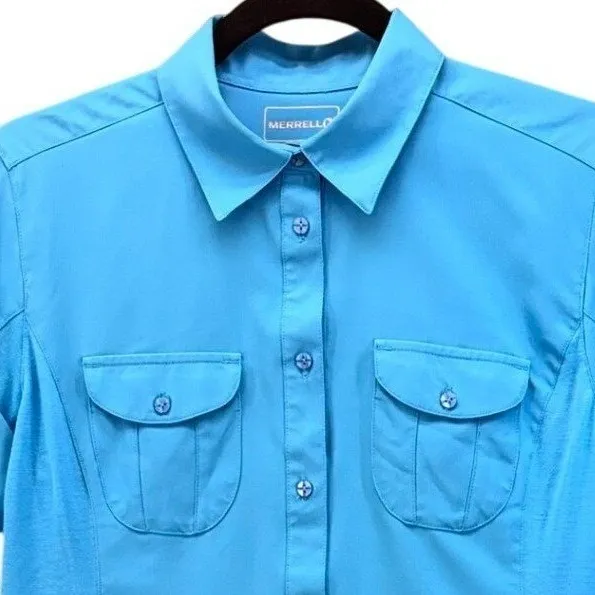 Merrell‎ Hiking Shirt Blue Medium - Image 4