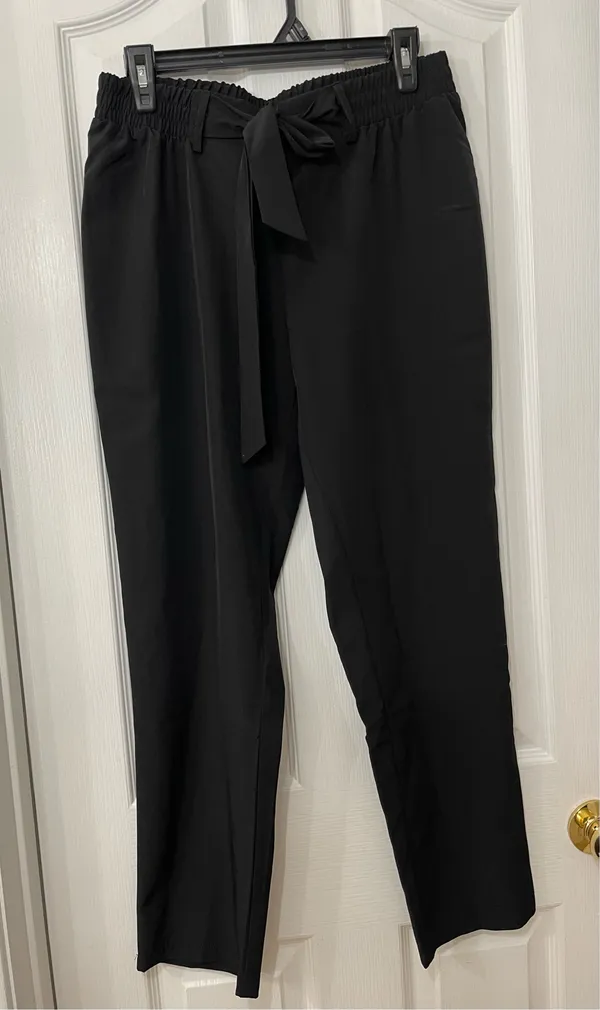Massini Black Prints Elastic Waist Dress Pants - Image 2