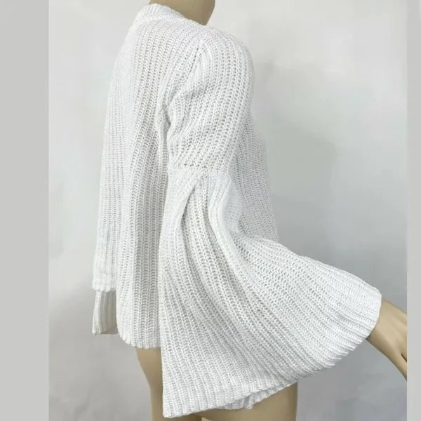 Free People V Neck Bell Sleeves Knit Sweater - Image 2