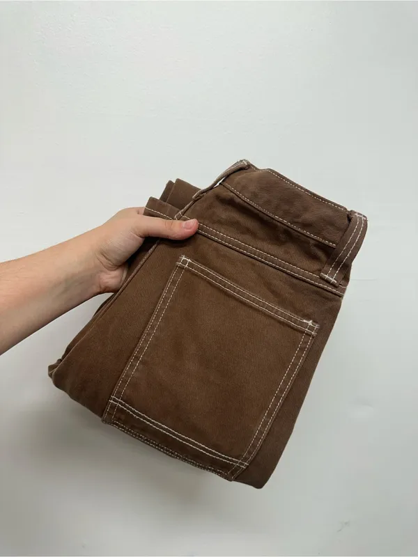 Brandy Melville John Galt Brown Carpenter Pants - Size S - Adjustable Waist - Image 12