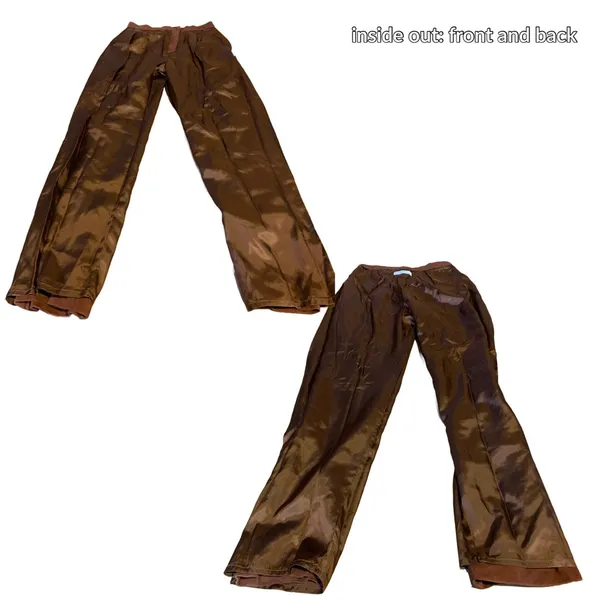 Vintage 1980'S Sienna Brown Artisan Wear Suede Pleated Trousers (Xs) - Image 11